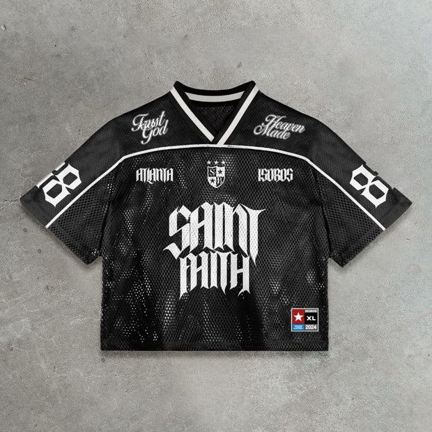 League casual street mesh stitching jersey