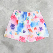 Chic Resort Style Casual Mesh Tie Dye Print Shorts