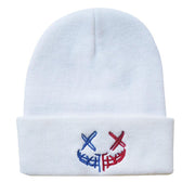 Funny smiley embroidered knitted hats for boys and girls