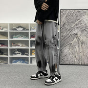 Belted trousers breasted casual pants hip hop