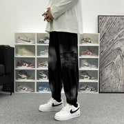 Belted trousers breasted casual pants hip hop