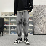 Belted trousers breasted casual pants hip hop