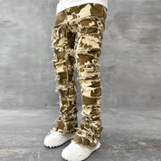Street fashion stretch patch denim jeans