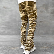 Street fashion stretch patch denim jeans