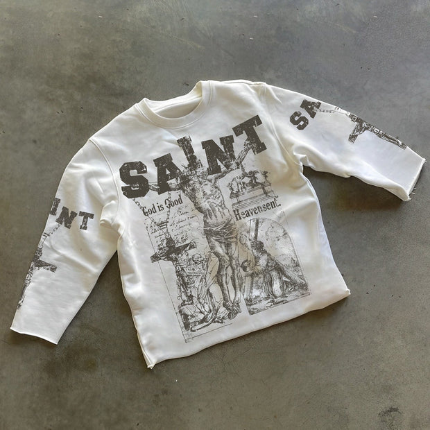 Vintage religious print sweatshirt