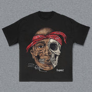 Thug Life Print Short Sleeve T-Shirt