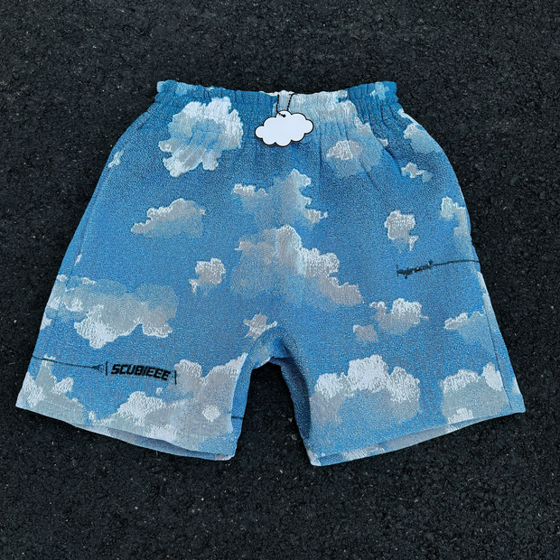 Blue Sky and White Clouds Tapestry Shorts