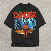 Skull Racing Graphic Print Short Sleeve T-Shirt