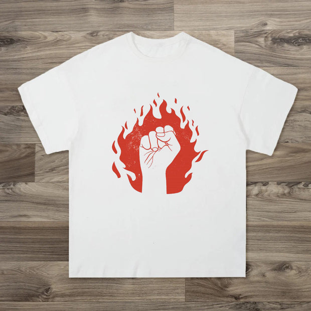 Palm flame vintage print T-shirt