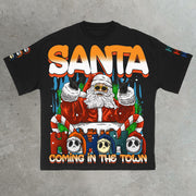 Santa Town Casual Street Cotton T-Shirt