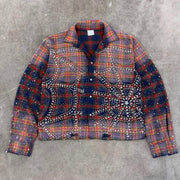 Dream Nile Casual Street Retro Plaid Gradient Flannel Shirt