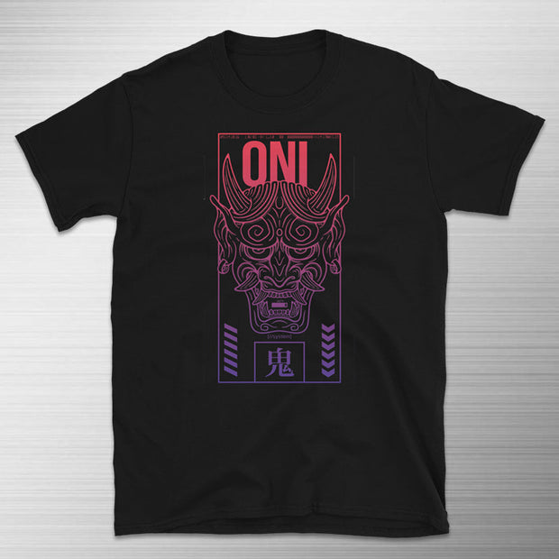 AKUMA Cyberpunk Print Short Sleeve T-Shirt