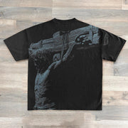 Jesus & Letters Print Short Sleeve T-Shirt