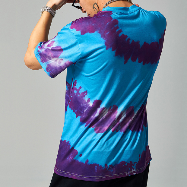Retro cartoon personality tie-dye printed short-sleeved T-shirt