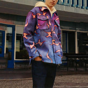 Personalized lightning print flannel jacket