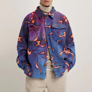 Personalized lightning print flannel jacket