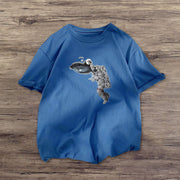 Personalized astronaut print short-sleeved T-shirt
