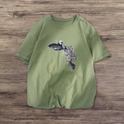Personalized astronaut print short-sleeved T-shirt