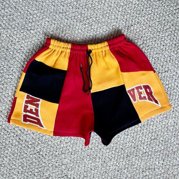 Panelled Casual Varsity Shorts