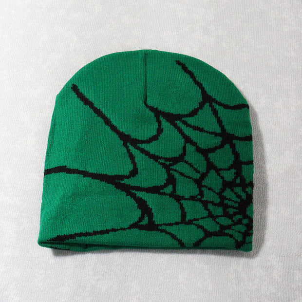 Spider web Y2K jacquard hat for men and women