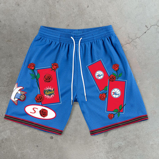 Retro hip-hop trendy mesh shorts