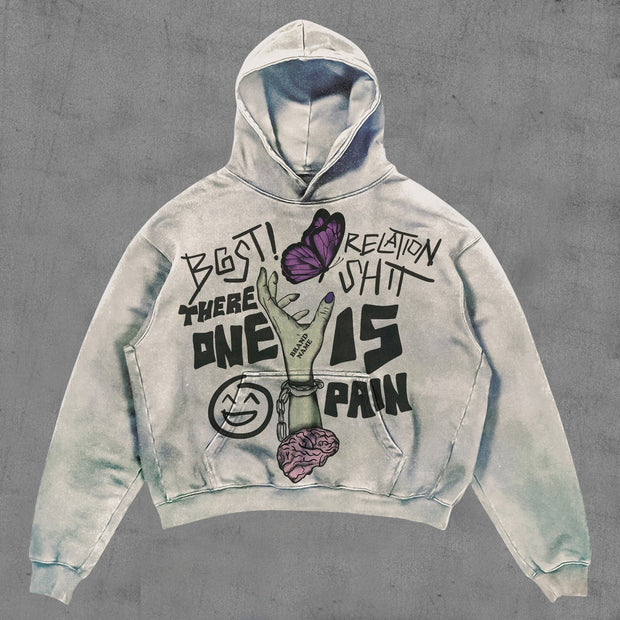 Fashion Vintage Print Butterfly Hoodie