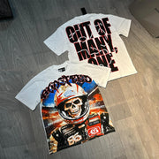 Skeleton racer print T-shirt