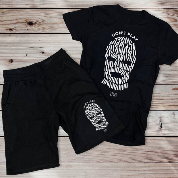 Face Pattern Short Sleeve Two Piece Set