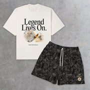 Champion Ring Print Casual Street Two-Piece Suit