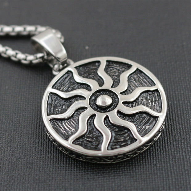 Stainless steel sunflower pendant men's punk necklace with jewelry