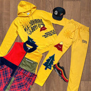 Personalized printed hooded sweatshirt and pants suit
