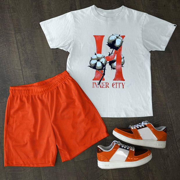 Casual personality round neck printed T-shirt shorts two-piece set