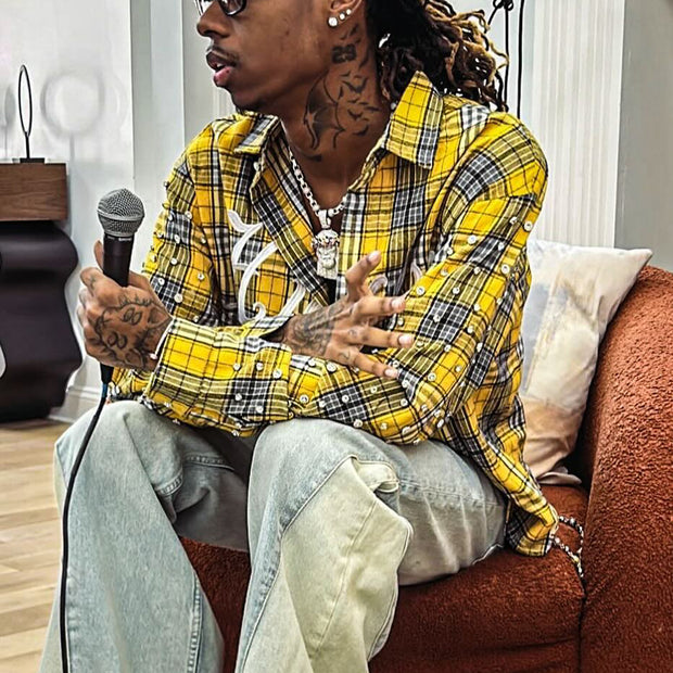 Casual Street Retro Color Plaid Flannel Shirt