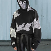 Irregular casual street sweater with water wave stripes