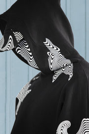 Irregular casual street sweater with water wave stripes