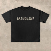 Stylish Preppy Monogram Print T-Shirt