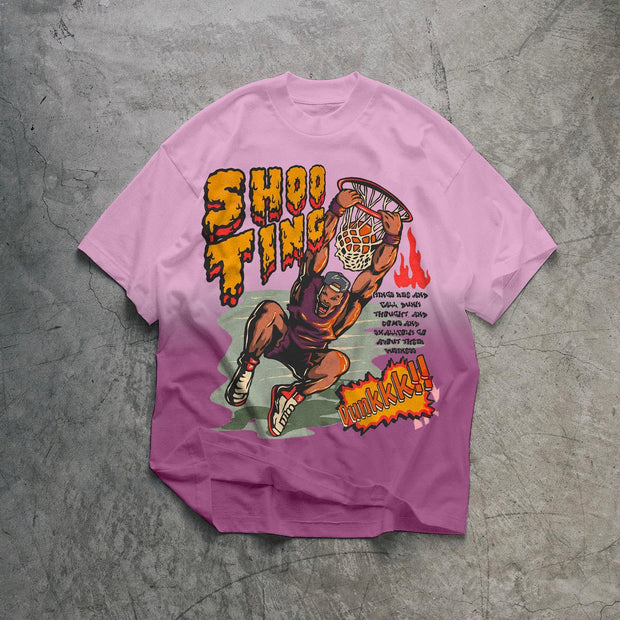 Fashion Gradient Print Casual Short Sleeve T-Shirt