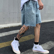 Retro light denim shorts