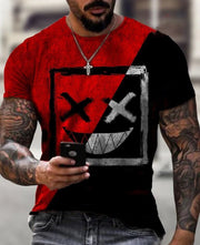 Funny geometric print short sleeve T-shirt