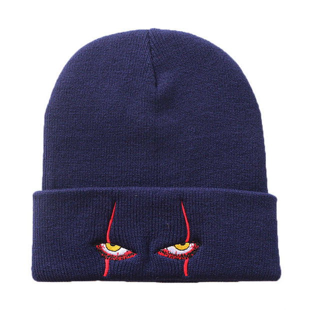 Pennywise scary eyes horror clown eyes knitted warm hip-hop hat