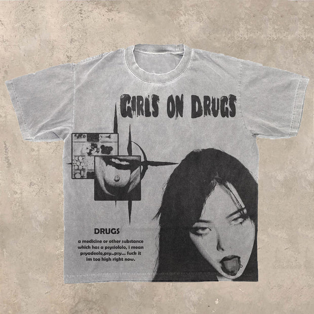 Trendy street style print T-shirt