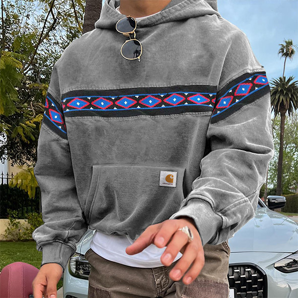Retro Trendy Hip Hop Fashion Printed Hoodie