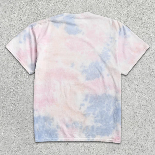 Skull Print Tie-Dye Short Sleeve T-Shirt