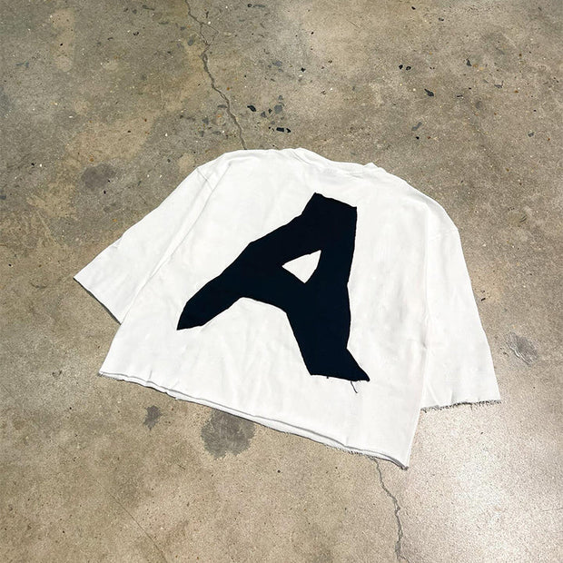 Personalized street style printed round neck oversized T-shirt