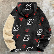 Trendy Cloud Print Plush Street Hoodie