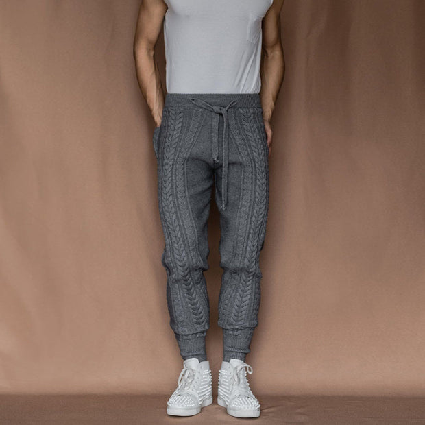 Retro fashion boyfriend knitted temperament trousers