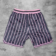 Angel Stripe Vintage Print Street Shorts