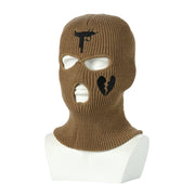 Knitted Ski Hat Outdoor Cycling Three Hole Mask Balaclava Head Cover