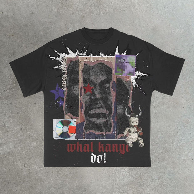 Rap music festival printed casual street cotton T-shirt