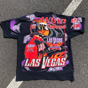 Street Style Racing Print Short Sleeve T-Shirt